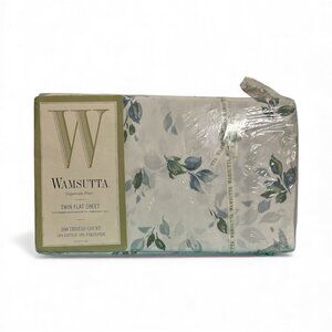 Wamsutta Supercale Plus Twin Flat Sheet Hanna Green Floral 200 TC Cotton Blend
